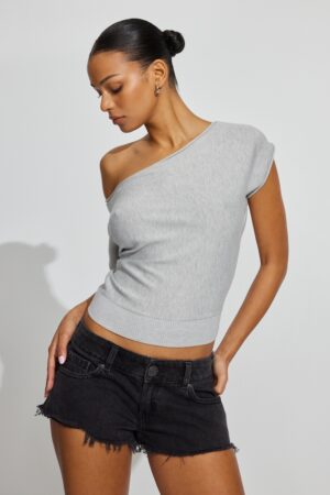 Ultra Low Rise Relaxed Denim Shorts