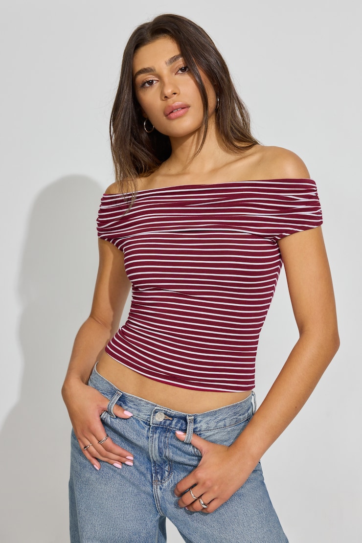 Burgundy Lounge Stripes